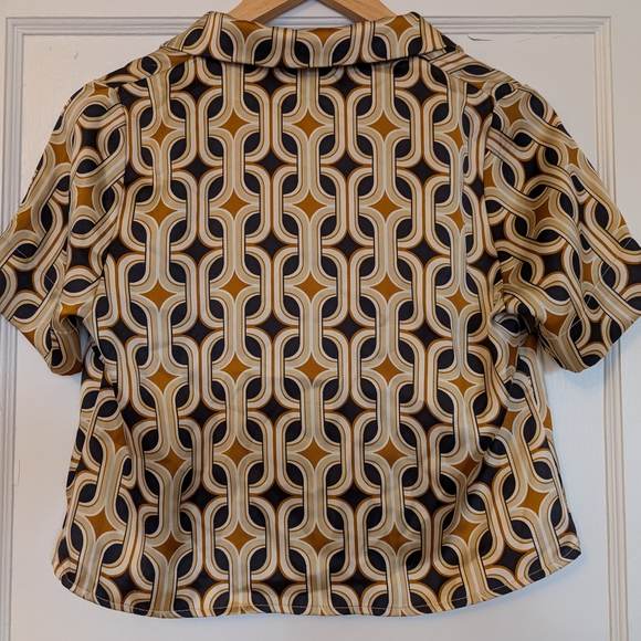 Bailey 44 Chain Print Button Down Shirt - Black and Gold - Picture 2 of 4